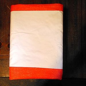 Floor length Peach and White Window Curtains